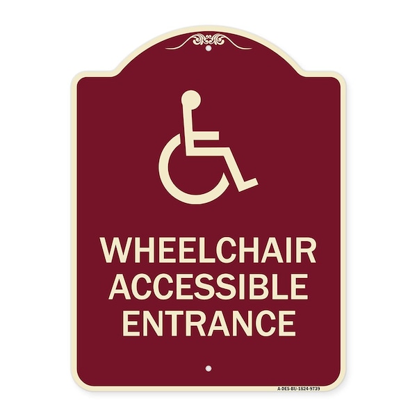 Designer Series-Wheelchair Accessible Entrance Burgungy, 24" H, BU-1824-9739